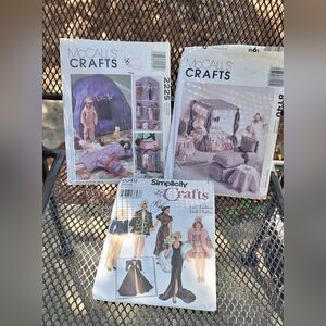 Simplicity and McCalls  11 1/2 Inch Doll Clothes Pattern and Crafts